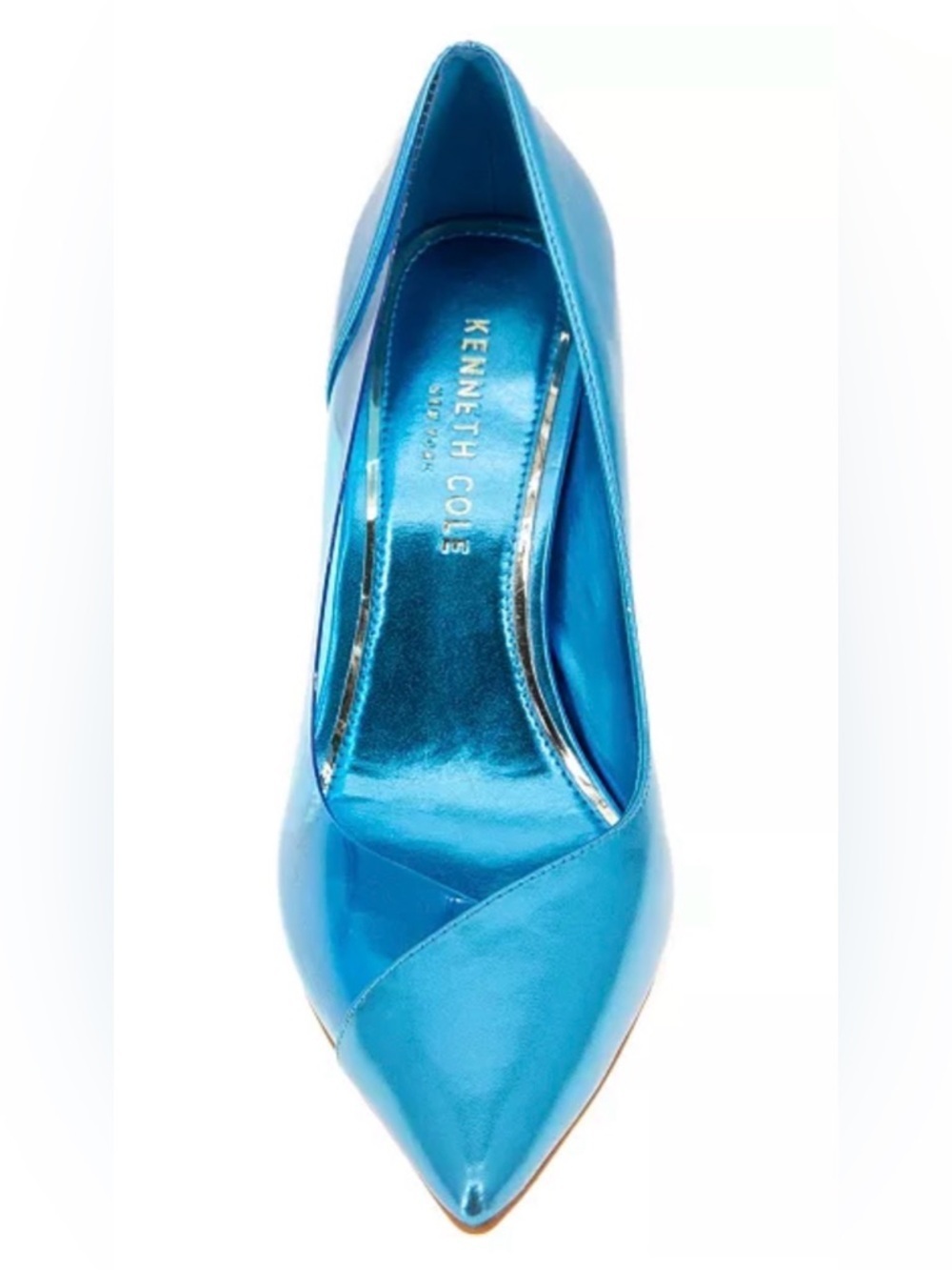 Kenneth Cole Metallic Teal-Blue Pointed-Toe Pumps - Picture 5 of 5